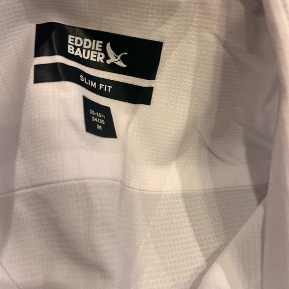 Eddie Bauer performance casual/dressy White Men's long sleeve button up Shirt - Picture 4 of 4